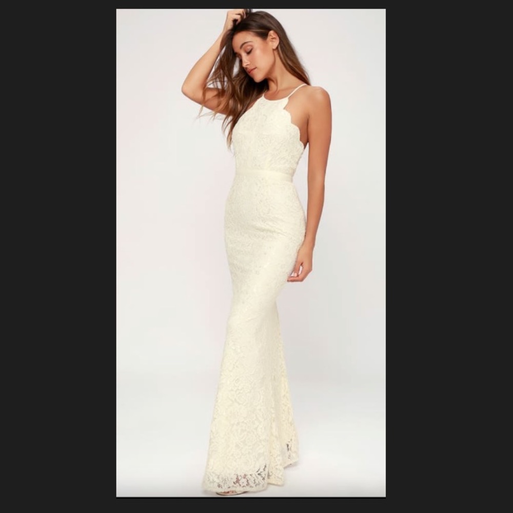 Lulus Cream Lace Maxi Dress
